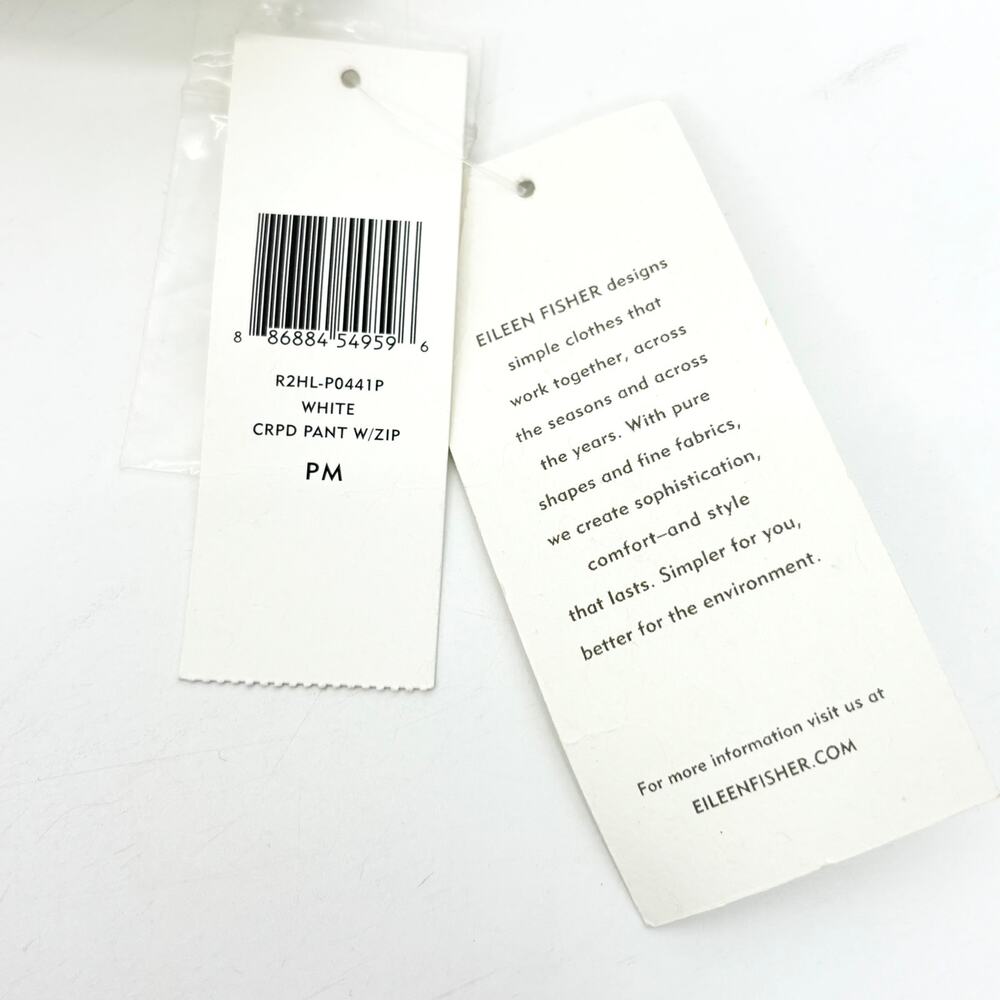 Eileen Fisher Linen Pants PM Petite Medium Wide Leg Cropped Zip Beach Lagenlook - Picture 7 of 7